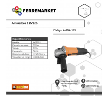 AMOLADORA GARDEX 115/125MM 850W 11.000RPM