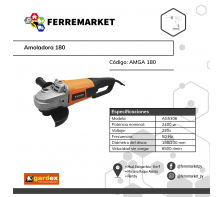 AMOLADORA GARDEX 180MM 2400W 8.000RPM