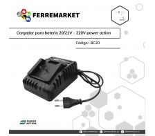CARGADOR PARA BATERIA 20/21V - 220V POWER ACTION