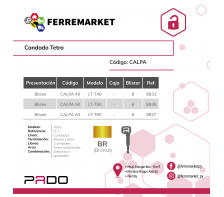 CANDADO DE LATON LLAVE TETRA PADO