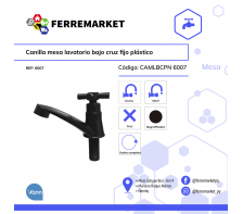 CANILLA MESA LAVATORIO BAJO CRUZ FIJO PLÁSTICO