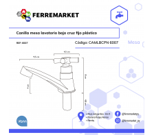CANILLA MESA LAVATORIO BAJO CRUZ FIJO PLÁSTICO