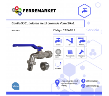 CANILLA 9301 PALANCA METAL CROMADO VANN 3/4x1