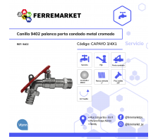 CANILLA 9402 PALANCA PORTACANDADO METAL CROMADO VANN 3/4X1