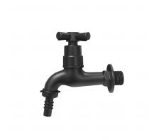 CANILLA PLÁSTICA NEGRA CON ADAPTADOR