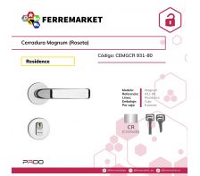CERRADURA MAGNUM ROSETA 931-80 ZAMAC PADO 40 MM