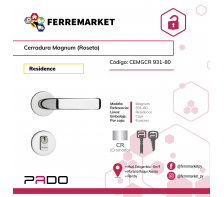 CERRADURA MAGNUM ROSETA 931-80 ZAMAC PADO 40 MM