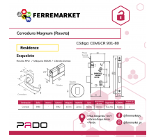 CERRADURA MAGNUM ROSETA 931-80 ZAMAC PADO 40 MM