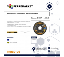 XTK 35 CROSS DISCO CORTE DE METAL INOXIDABLE RHODIUS TOP