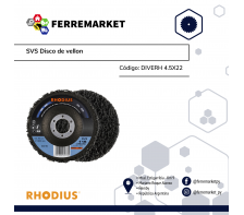 SVS DISCO DE VELLON RHODIUS 4.5X22 PRO