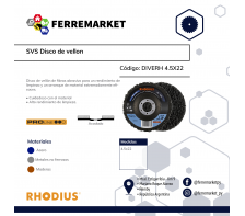 SVS DISCO DE VELLON RHODIUS 4.5X22 PRO
