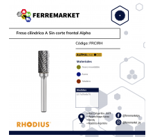 FRESA CILINDRICA A SIN CORTE FRONTAL RHODIUS ALPHA
