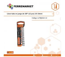 LLAVE TUBO EN JUEGO DE 3/8" (12PCS.) 10-24MM