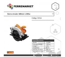 SIERRA CIRCULAR GARDEX 180MM 1.300 W