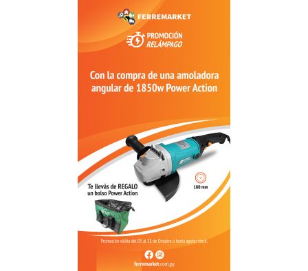 AMOLADORA ANGULAR 180MM - 1850W - 220V POWER ACTION