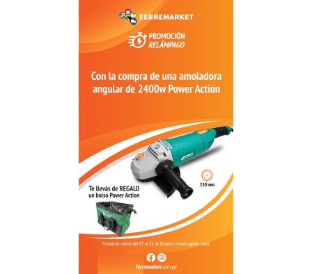 AMOLADORA ANGULAR 230MM - 2400W - 220V POWER ACTION