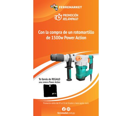 ROTOMARTILLO A BATERIA 20V + 2 BAT + 1 CARG. POWER ACTION