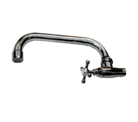 CANILLA REF 01 PARED COCINA BAJO CRUZ MOVIL CROMADO METAL VANN TIPO U