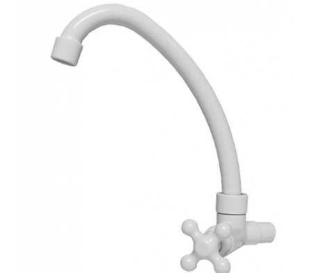 CANILLA 1046 PARED COCINA ALTO CRUZ MOVIL BLANCO PLASTICO VANN TIPO J