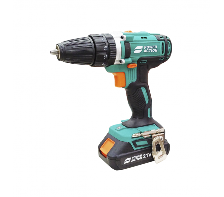 TALADRO INALAMBRICO A BATERIA CON MALETIN  21V POWER ACTION