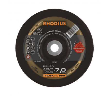 RS 480 DISCO DESBASTE INOXIDABLE CERAMICON TOP RHODIUS
