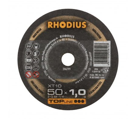 XT 10 DISCO DE CORTE MINI INOX. 2.5X1.0 RHODIUS TOP