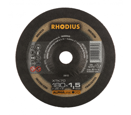 XTK 70 DISCO DE CORTE METAL INOXIDABLE RHODIUS ALPHA