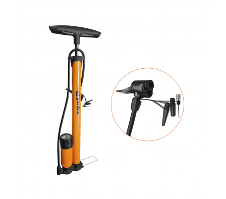 INFLADOR CON BOMBA LARGO CON MAMOMETRO ALUMINIO GARDEX H9501-6B