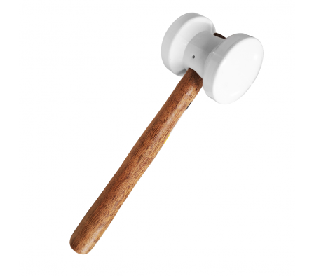 MARTILLO DE GOMA BLANCO CON MANGO