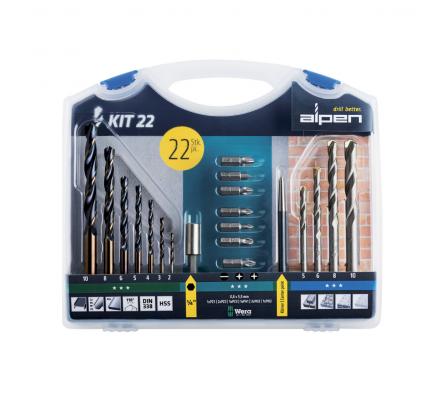 JUEGO DE MECHAS Y TERMINALES ALPEN DE 22 PZ