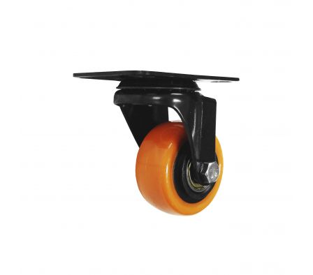 RUEDA PVC NARANJA BASE GIRATORIA