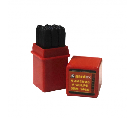 NUMEROS A GOLPE 5MM EN JUEGO DE 9PZ GARDEX