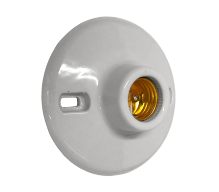 PORTALAMPARA DE PORCELANA E27 CON BASE DE DISCO
