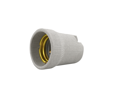 PORTALAMPARA PORCELANA CON BASE REDONDA E27