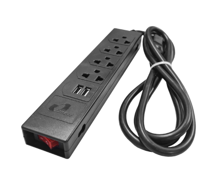 TOMA MULTIPLE NEGRO CON PUERTO USB