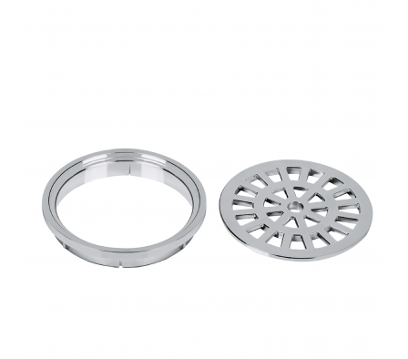 REJILLA REDONDA CROMADA CON SOPORTE HERC