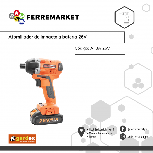 ATORNILLADOR DE IMPACTO A BATERÍA 26V